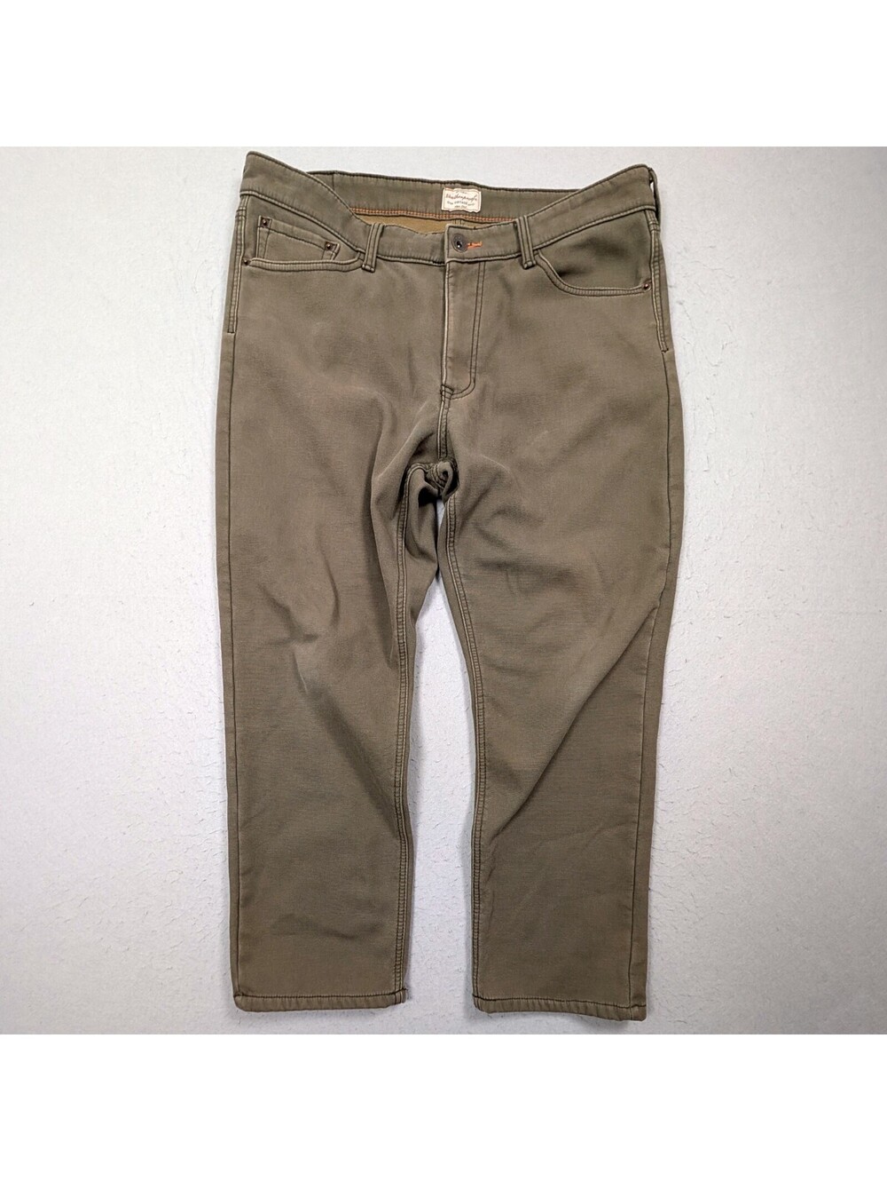 Weatherproof Vintage Fleece Lined Pants Men’s 36x29 Olive Stretch Canvas
